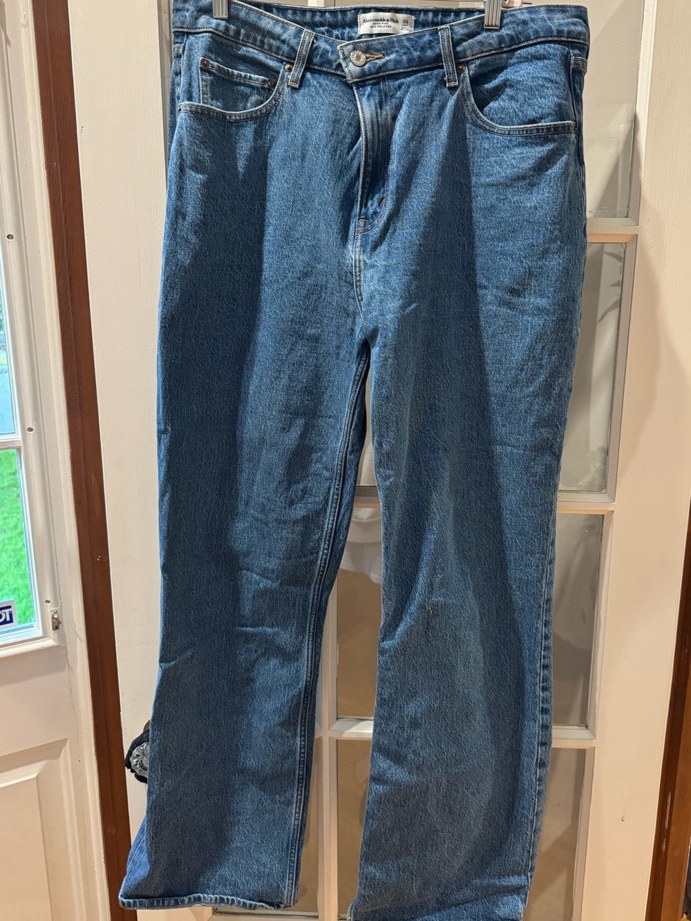 Abercrombie & Fitch Women's Blue Wide-Leg Jeans